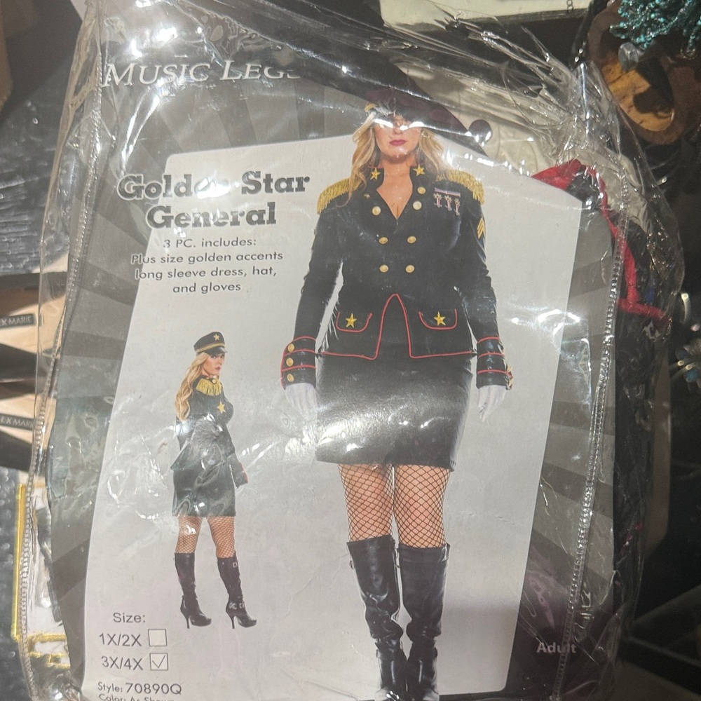 Music Legs Women's Black and Gold Military Costume Jacket-NEW